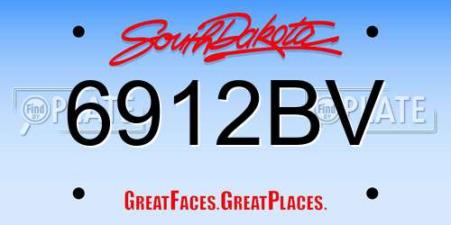 6912BV South Dakota License Plate