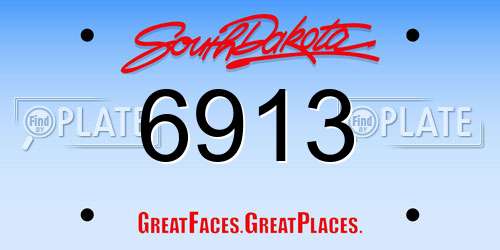 6913 South Dakota License Plate