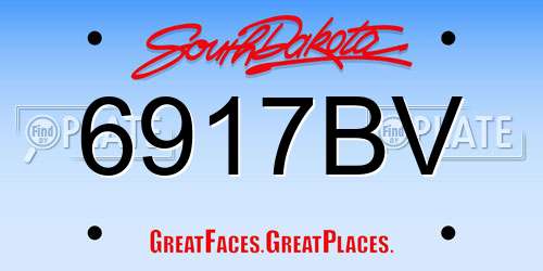 6917BV South Dakota License Plate