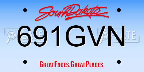 691GVN South Dakota License Plate
