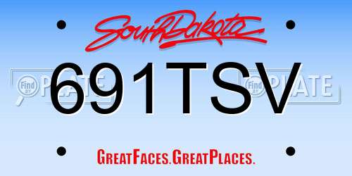 691TSV South Dakota License Plate