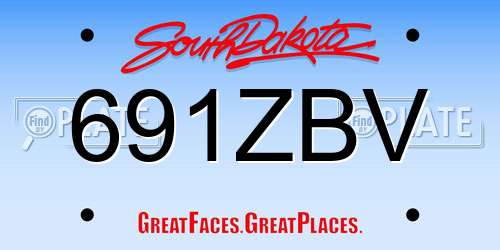 691ZBV South Dakota License Plate