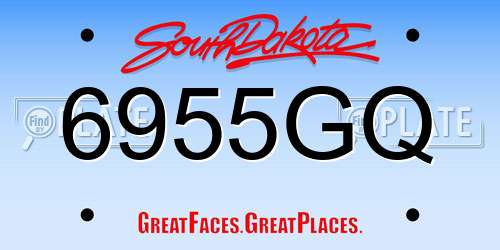6955GQ South Dakota License Plate