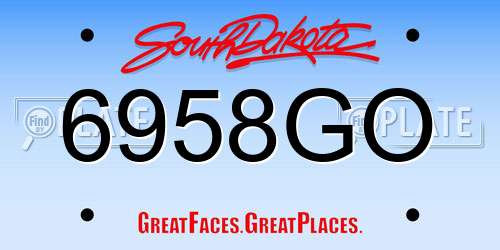 6958GO South Dakota License Plate