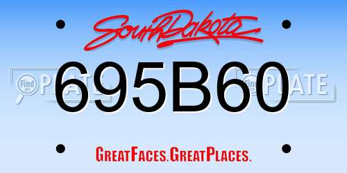 695B60 South Dakota License Plate