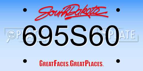 695S60 South Dakota License Plate
