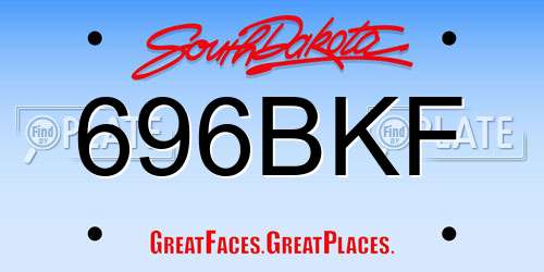 696BKF South Dakota License Plate