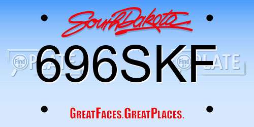 696SKF South Dakota License Plate