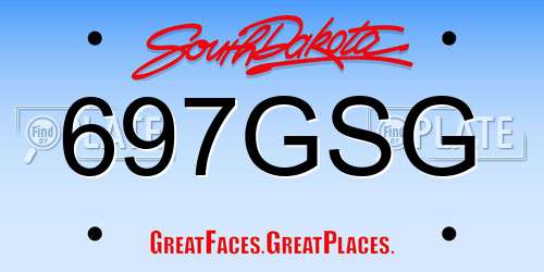 697GSG South Dakota License Plate
