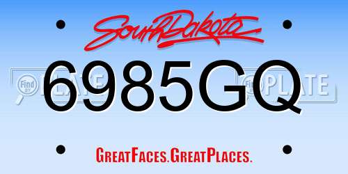 6985GQ South Dakota License Plate