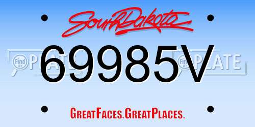 69985V South Dakota License Plate