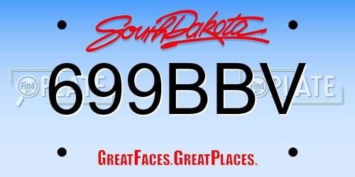 699BBV South Dakota License Plate