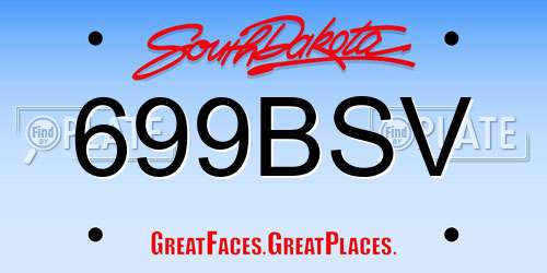 699BSV South Dakota License Plate