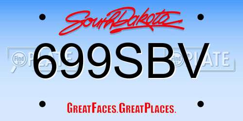 699SBV South Dakota License Plate