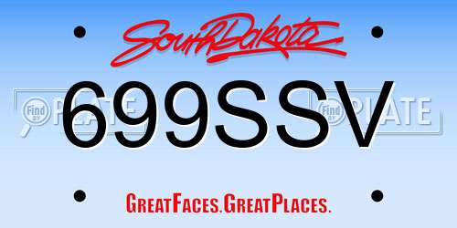 699SSV South Dakota License Plate