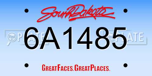 6A1485 South Dakota License Plate