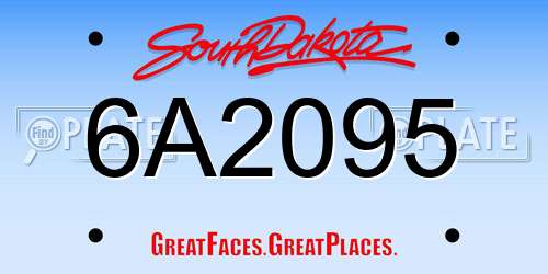 6A2095 South Dakota License Plate