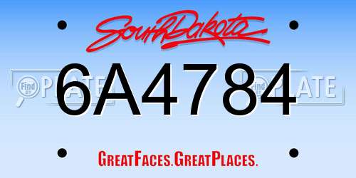 6A4784 South Dakota License Plate