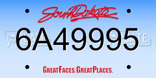 6A49995 South Dakota License Plate