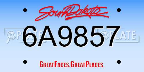 6A9857 South Dakota License Plate