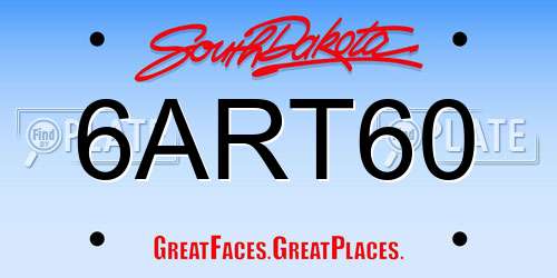 6ART60 South Dakota License Plate