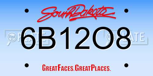 6B12O8 South Dakota License Plate