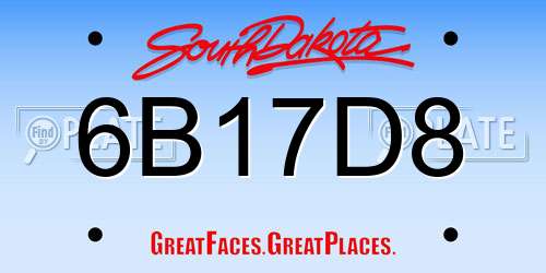 6B17D8 South Dakota License Plate
