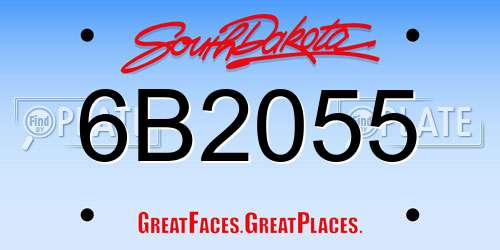 6B2055 South Dakota License Plate