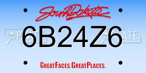6B24Z6 South Dakota License Plate