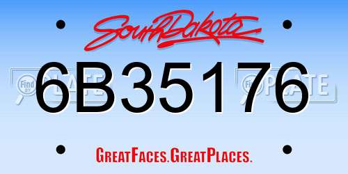 6B35176 South Dakota License Plate