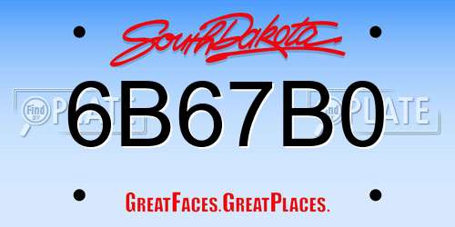 6B67B0 South Dakota License Plate