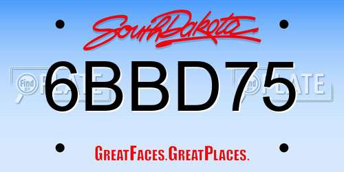 6BBD75 South Dakota License Plate