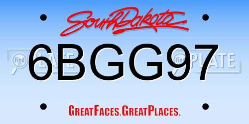 6BGG97 South Dakota License Plate