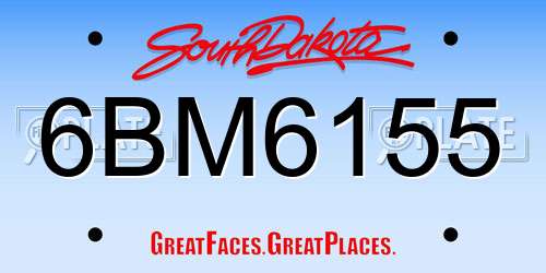 6BM6155 South Dakota License Plate