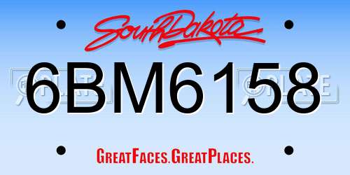 6BM6158 South Dakota License Plate