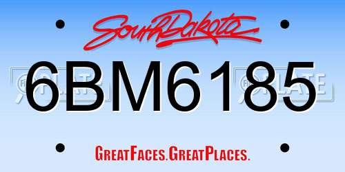 6BM6185 South Dakota License Plate