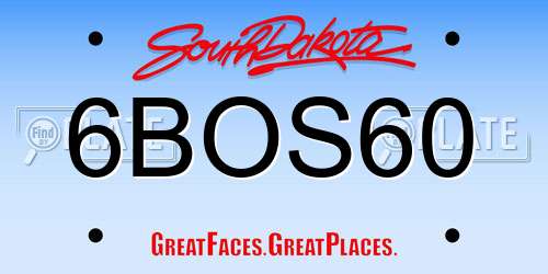 6BOS60 South Dakota License Plate