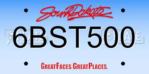 6BST500 South Dakota License Plate