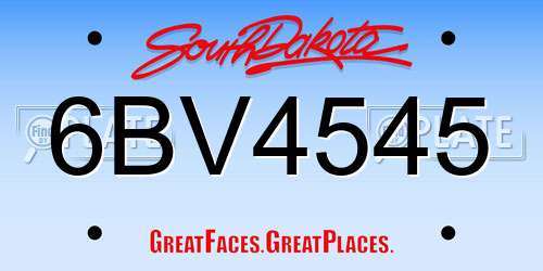 6BV4545 South Dakota License Plate