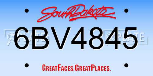 6BV4845 South Dakota License Plate