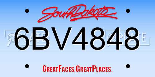 6BV4848 South Dakota License Plate