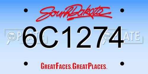 6C1274 South Dakota License Plate