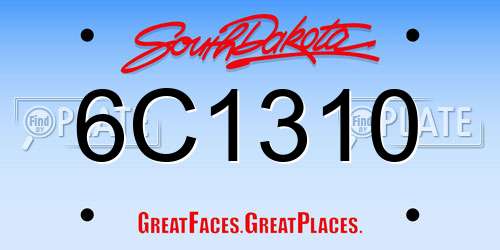6C1310 South Dakota License Plate
