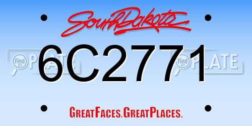 6C2771 South Dakota License Plate