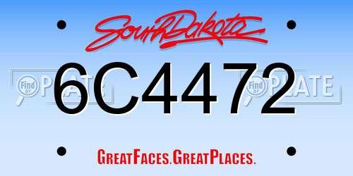 6C4472 South Dakota License Plate