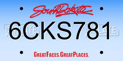 6CKS781 South Dakota License Plate