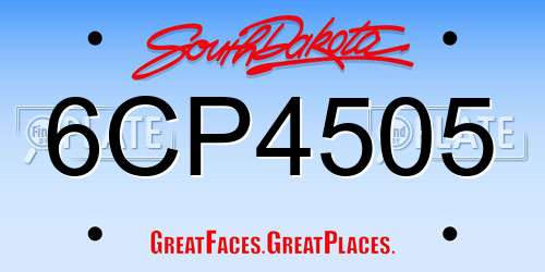 6CP4505 South Dakota License Plate
