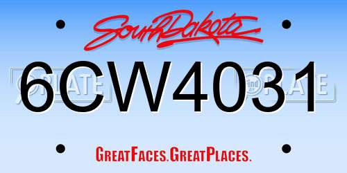 6CW4031 South Dakota License Plate