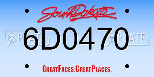 6D0470 South Dakota License Plate