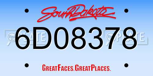 6D08378 South Dakota License Plate